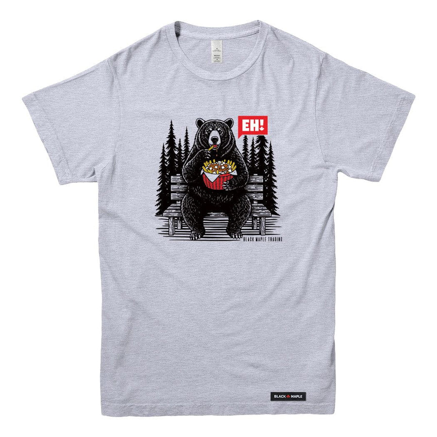 EH! Bear eating poutine 